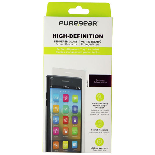PureGear High-Definition Tempered Glass Screen for Samsung Galaxy A14 5G - Clear Cell Phone - Screen Protectors PureGear    - Simple Cell Bulk Wholesale Pricing - USA Seller