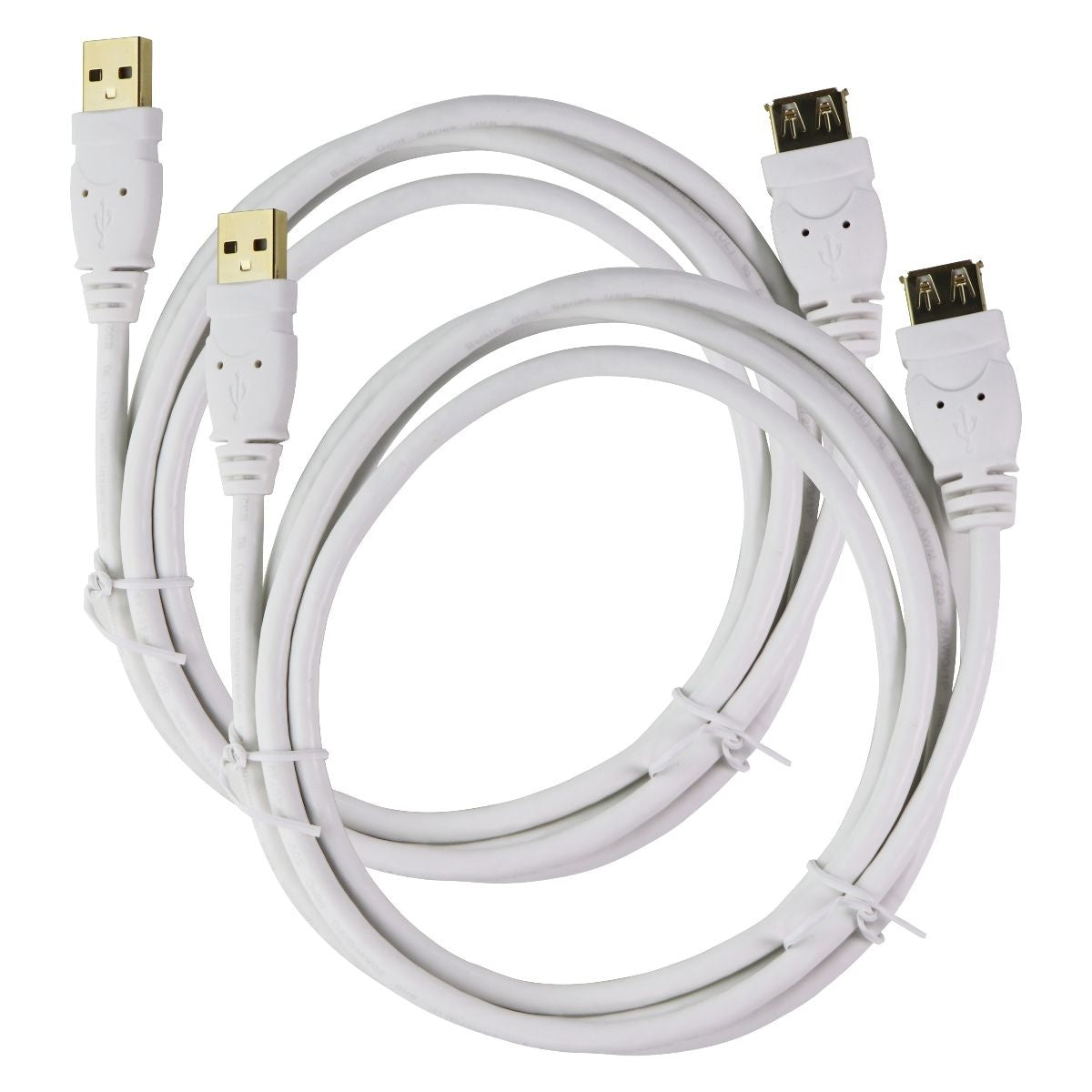 2x Belkin (HA154ZM/A) Extension Data Cables for USB Devices - White Cell Phone - Cables & Adapters Belkin    - Simple Cell Bulk Wholesale Pricing - USA Seller