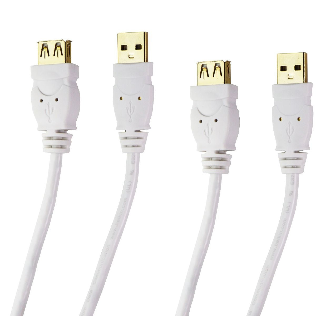 2x Belkin (HA154ZM/A) Extension Data Cables for USB Devices - White Cell Phone - Cables & Adapters Belkin    - Simple Cell Bulk Wholesale Pricing - USA Seller
