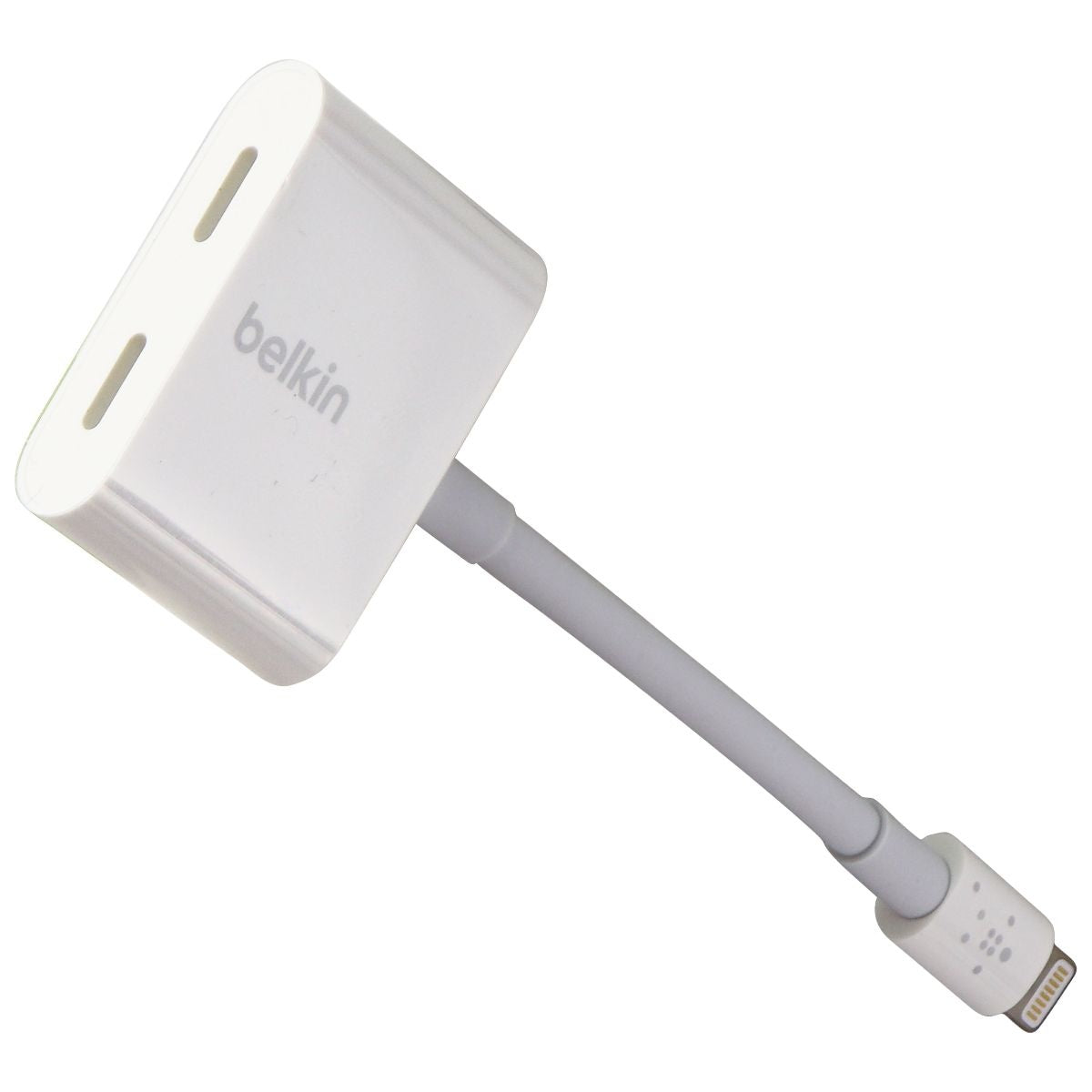 Belkin RockStar Series Audio and Charge Adapter for Apple iPhones (MFI) - White Cell Phone - Cables & Adapters Belkin - Simple Cell Bulk Wholesale Pricing - USA Seller
