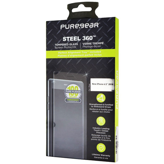 PureGear Steel 360 Tempered Glass Screen Protector for iPhone Xs Max - Clear Cell Phone - Screen Protectors PureGear    - Simple Cell Bulk Wholesale Pricing - USA Seller