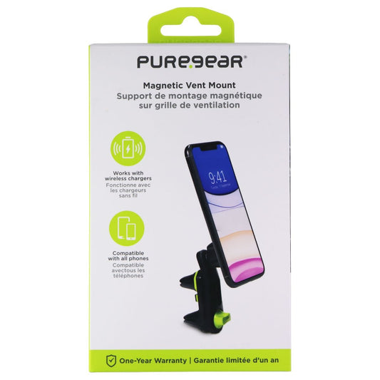 PureGear Magnetic Vent Mount for All Smartphones - Black (63302PG) Cell Phone - Mounts & Holders PureGear - Simple Cell Bulk Wholesale Pricing - USA Seller