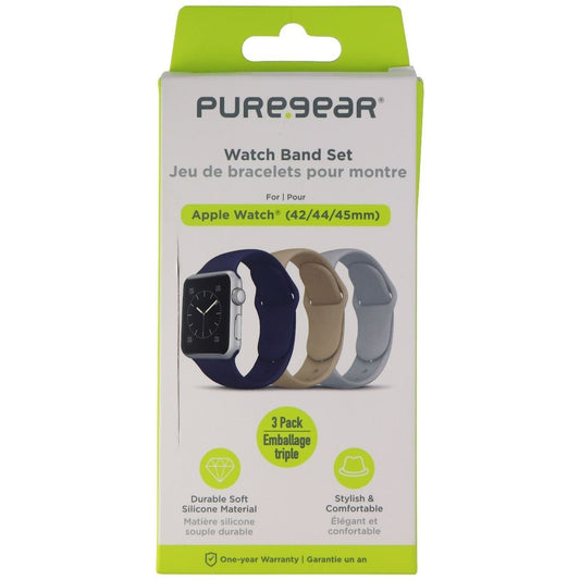 PureGear Watch Band Set for Apple Watch 42/44/45mm - Blue/Tan/Gray Smart Watch Accessories - Watch Bands PureGear    - Simple Cell Bulk Wholesale Pricing - USA Seller