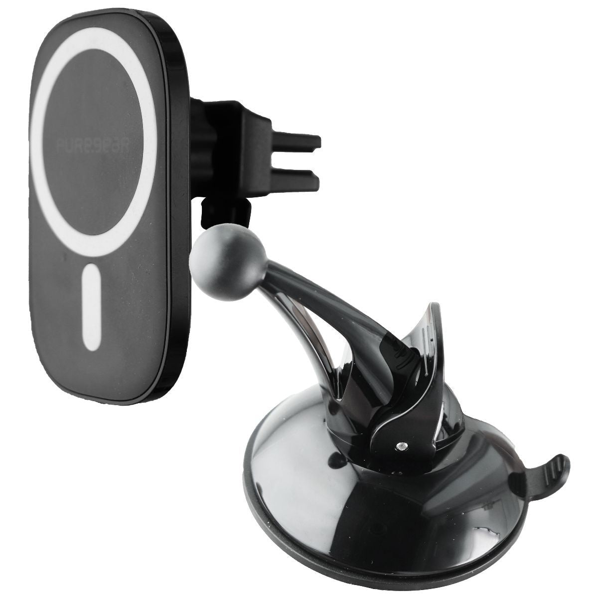 PureGear Qi-Certified Fast Wireless Car Charger with MagSafe for iPhones - Black Cell Phone - Mounts & Holders PureGear - Simple Cell Bulk Wholesale Pricing - USA Seller
