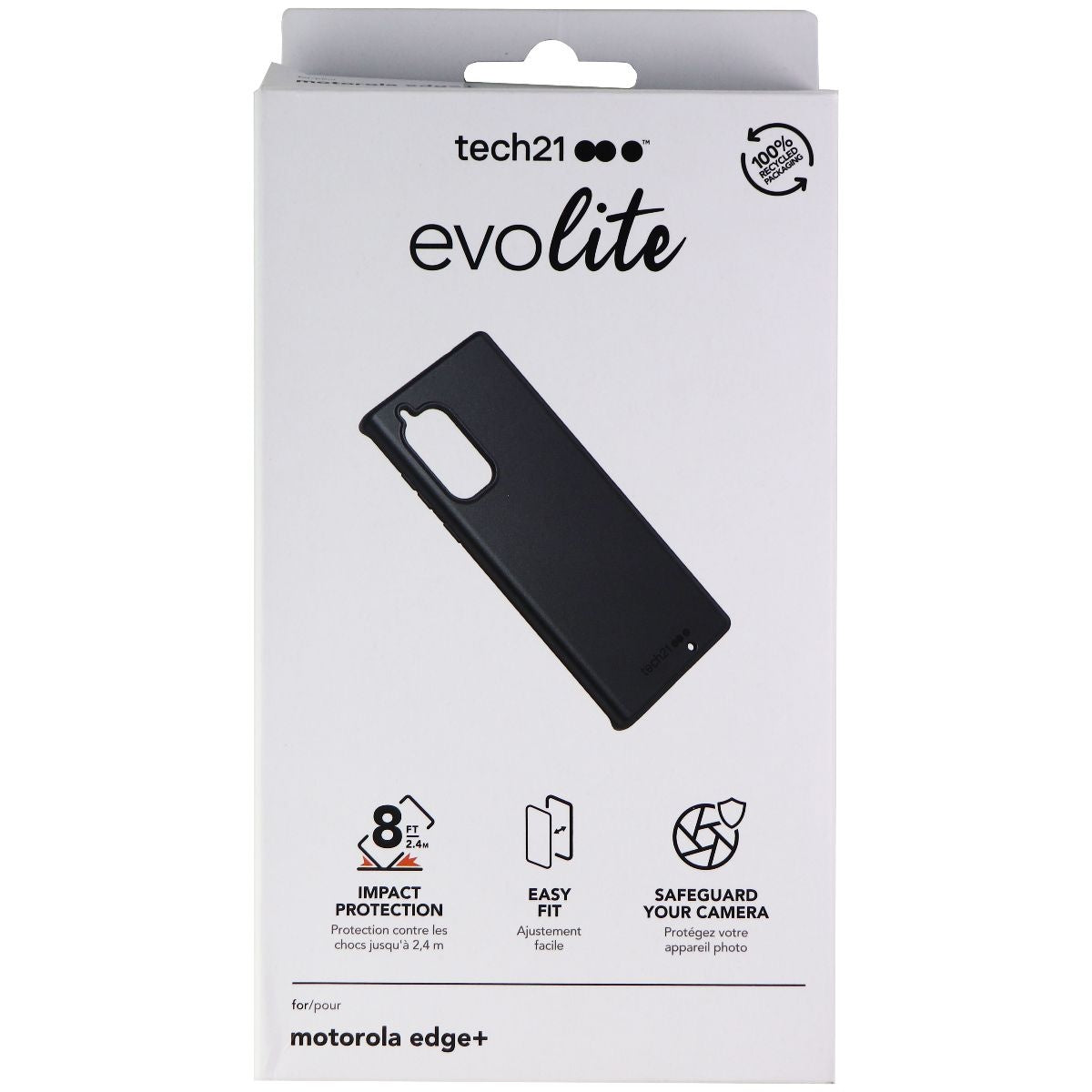 Tech21 Evo Lite Flexible Gel Case for Motorola Edge+ (2020) - Black Cell Phone - Cases, Covers & Skins Tech21    - Simple Cell Bulk Wholesale Pricing - USA Seller