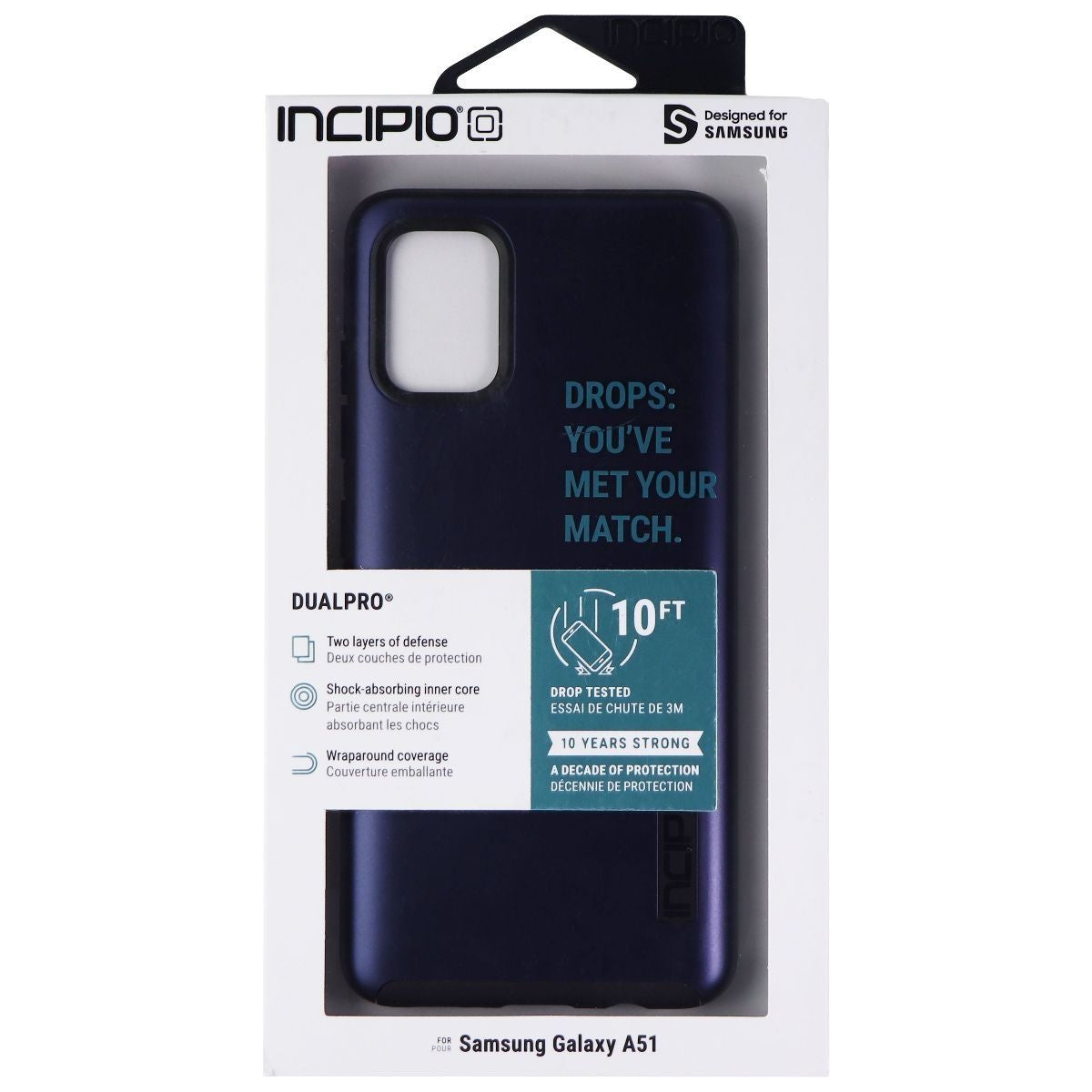 Incipio DualPro Dual Layer Case for Samsung Galaxy A51 - Midnight Blue Cell Phone - Cases, Covers & Skins Incipio    - Simple Cell Bulk Wholesale Pricing - USA Seller