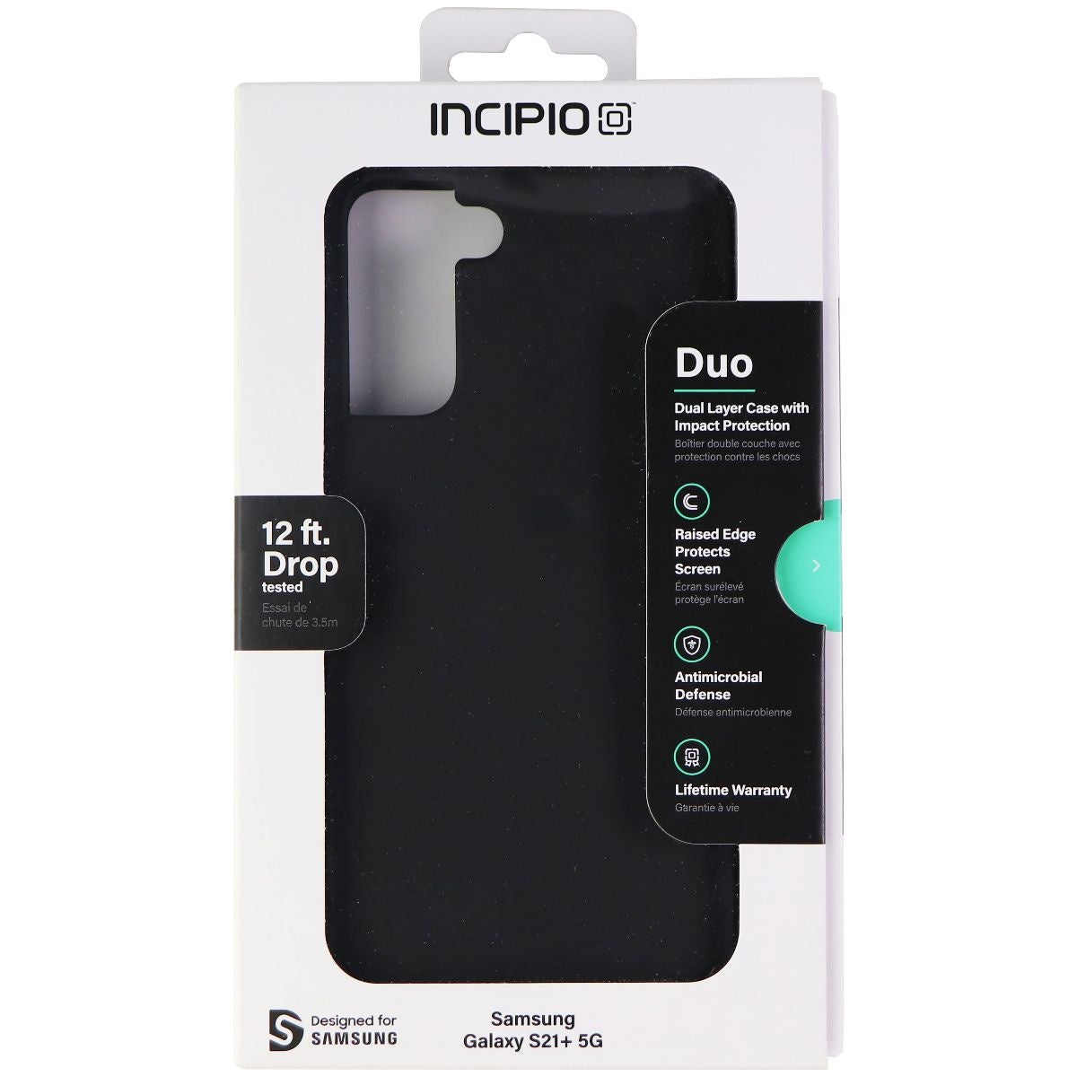 Incipio Duo Series Dual Layer Case for Samsung Galaxy S21+ (Plus) 5G - Black Cell Phone - Cases, Covers & Skins Incipio - Simple Cell Bulk Wholesale Pricing - USA Seller