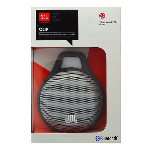 JBL Clip Gray Portable Bluetooth Rechargeable Speaker - Gray Cell Phone - Audio Docks & Speakers JBL - Simple Cell Bulk Wholesale Pricing - USA Seller
