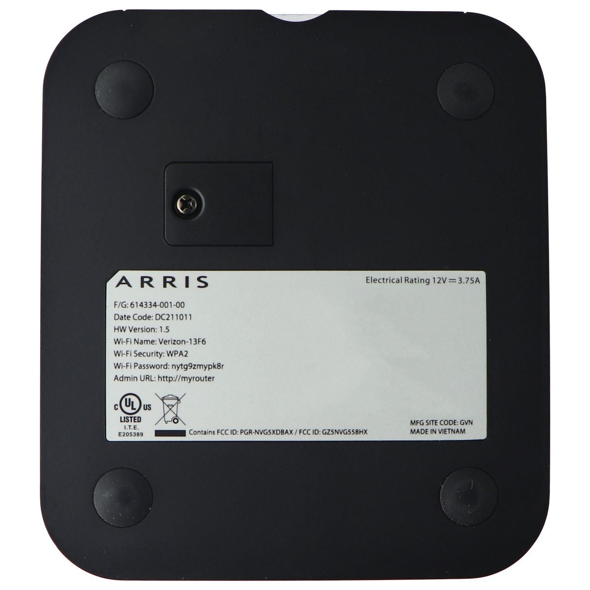 Arris (NVG558HX) Verizon 4G LTE Dual Band 11ax Gateway - Black Networking - Wireless Wi-Fi Routers Arris    - Simple Cell Bulk Wholesale Pricing - USA Seller