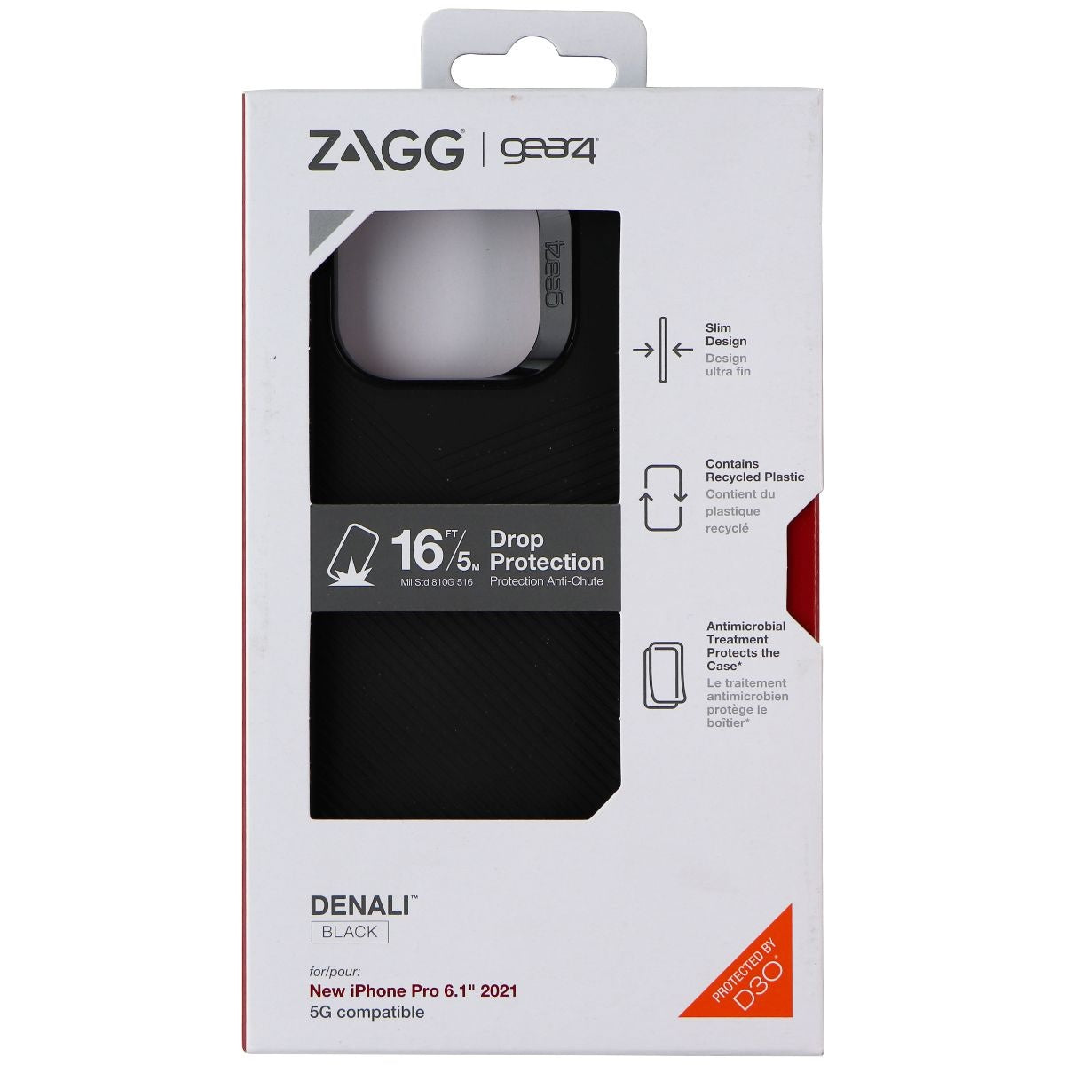 ZAGG Gear4 Denali Series Case for Apple iPhone 13 Pro - Black Cell Phone - Cases, Covers & Skins Zagg    - Simple Cell Bulk Wholesale Pricing - USA Seller
