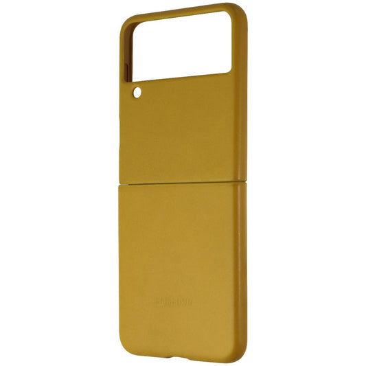 Samsung Official Leather Cover for Galaxy Z Flip3 5G - Mustard/Tan Cell Phone - Cases, Covers & Skins Samsung - Simple Cell Bulk Wholesale Pricing - USA Seller