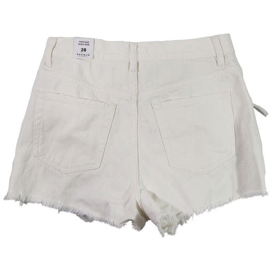 PacSun Vintage High Rise Jean Shorts - Size 28 - Ripped White Other Sporting Goods PacSun    - Simple Cell Bulk Wholesale Pricing - USA Seller
