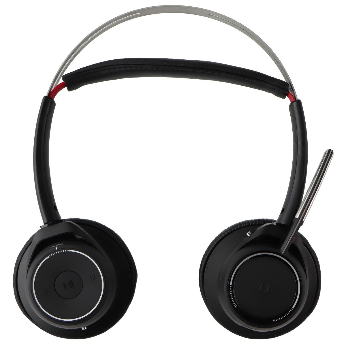 Poly Voyager Focus UC Bluetooth Stereo Headset with Mic and Charge Stand - Black Cell Phone - Headsets Plantronics    - Simple Cell Bulk Wholesale Pricing - USA Seller