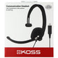 Koss CS295-USB Single-Sided Communication Wired USB Headset - Black Computer Accessories - Headsets Koss    - Simple Cell Bulk Wholesale Pricing - USA Seller