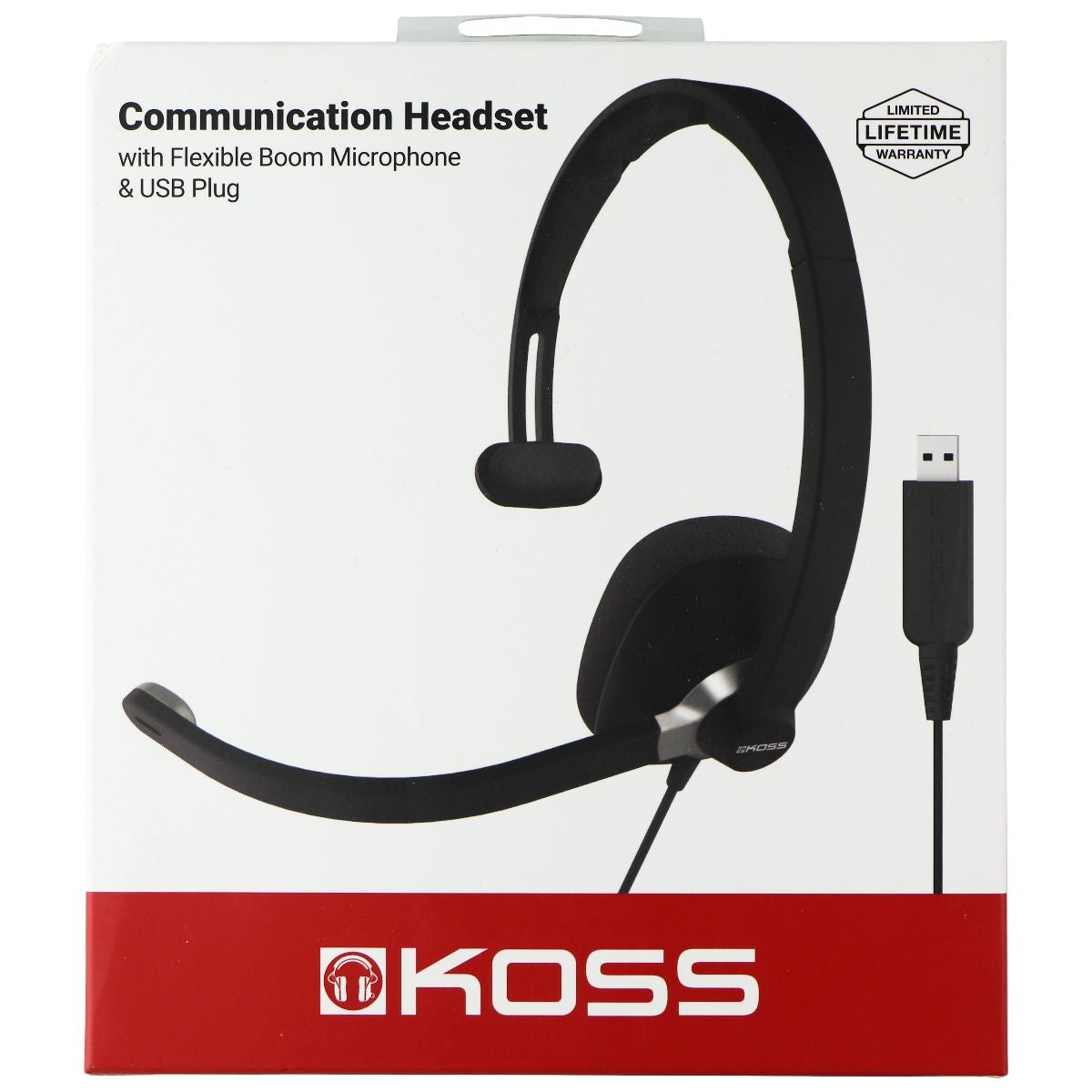 Koss CS295-USB Single-Sided Communication Wired USB Headset - Black Computer Accessories - Headsets Koss    - Simple Cell Bulk Wholesale Pricing - USA Seller