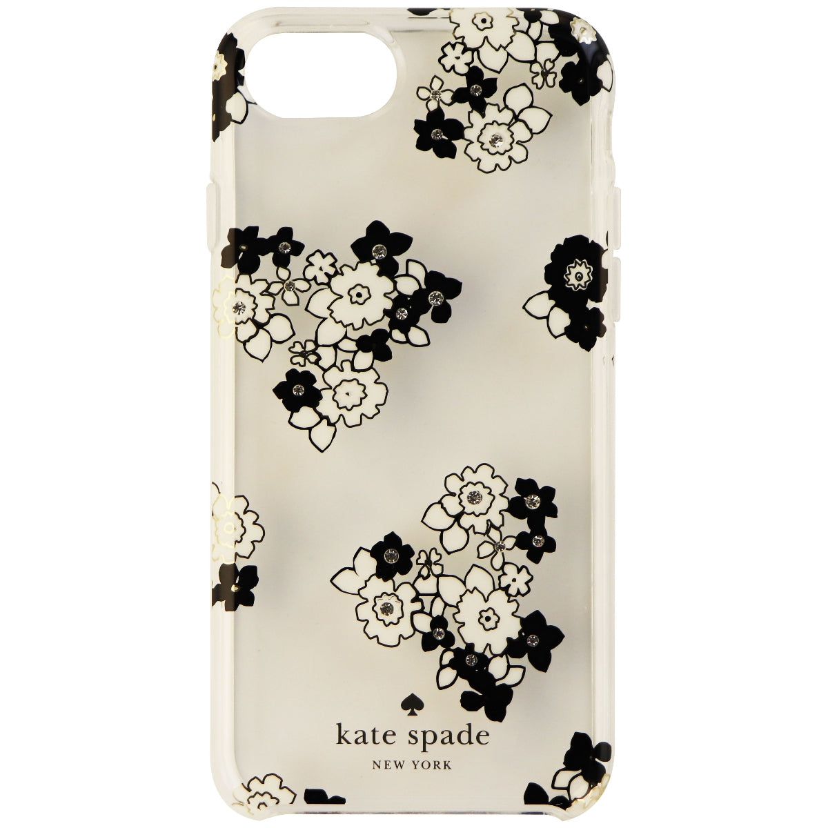 Kate Spade New York Hardshell Case for iPhone 8 and 7 - Clear/Blk White Flowers Cell Phone - Cases, Covers & Skins Kate Spade - Simple Cell Bulk Wholesale Pricing - USA Seller