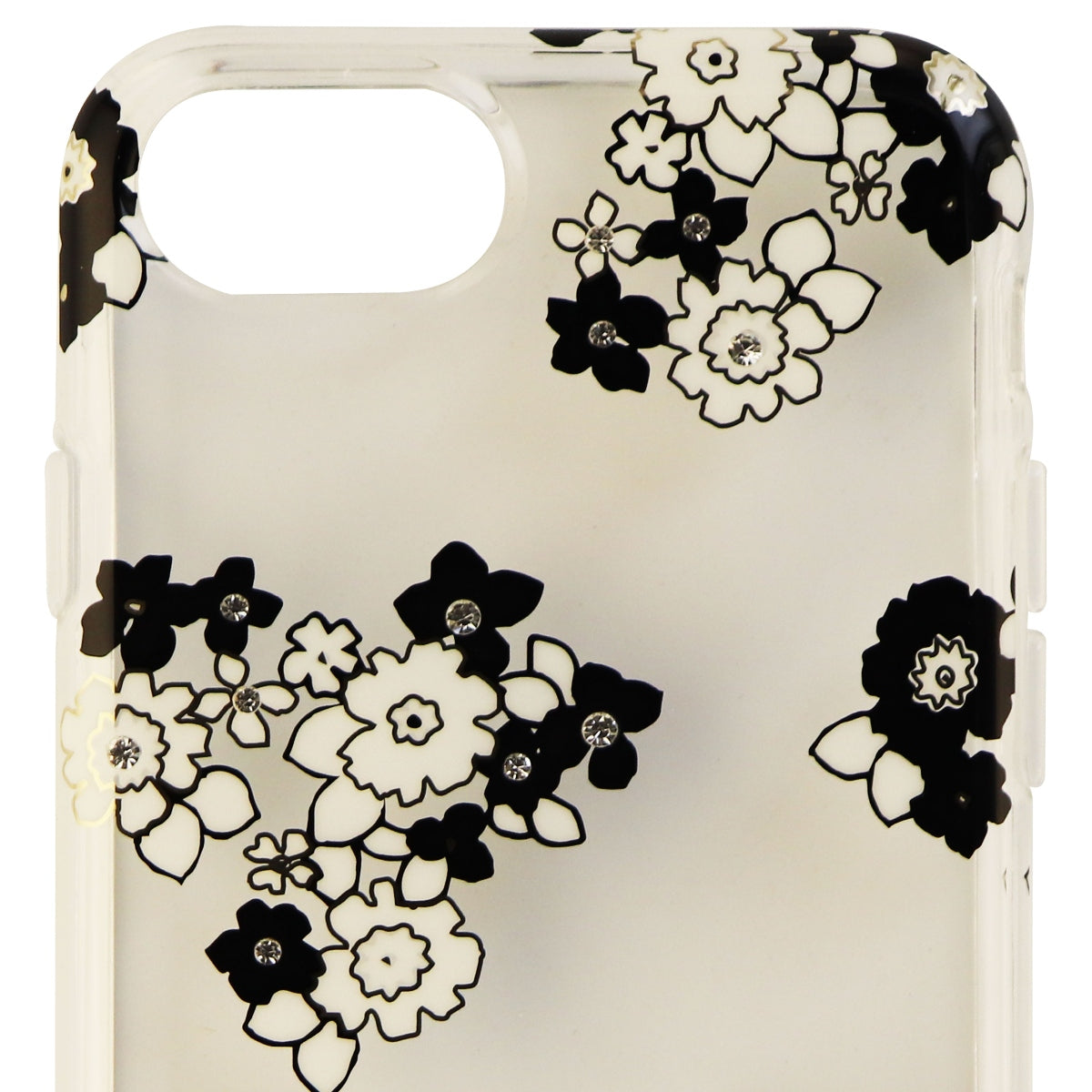 Kate Spade New York Hardshell Case for iPhone 8 and 7 - Clear/Blk White Flowers Cell Phone - Cases, Covers & Skins Kate Spade - Simple Cell Bulk Wholesale Pricing - USA Seller