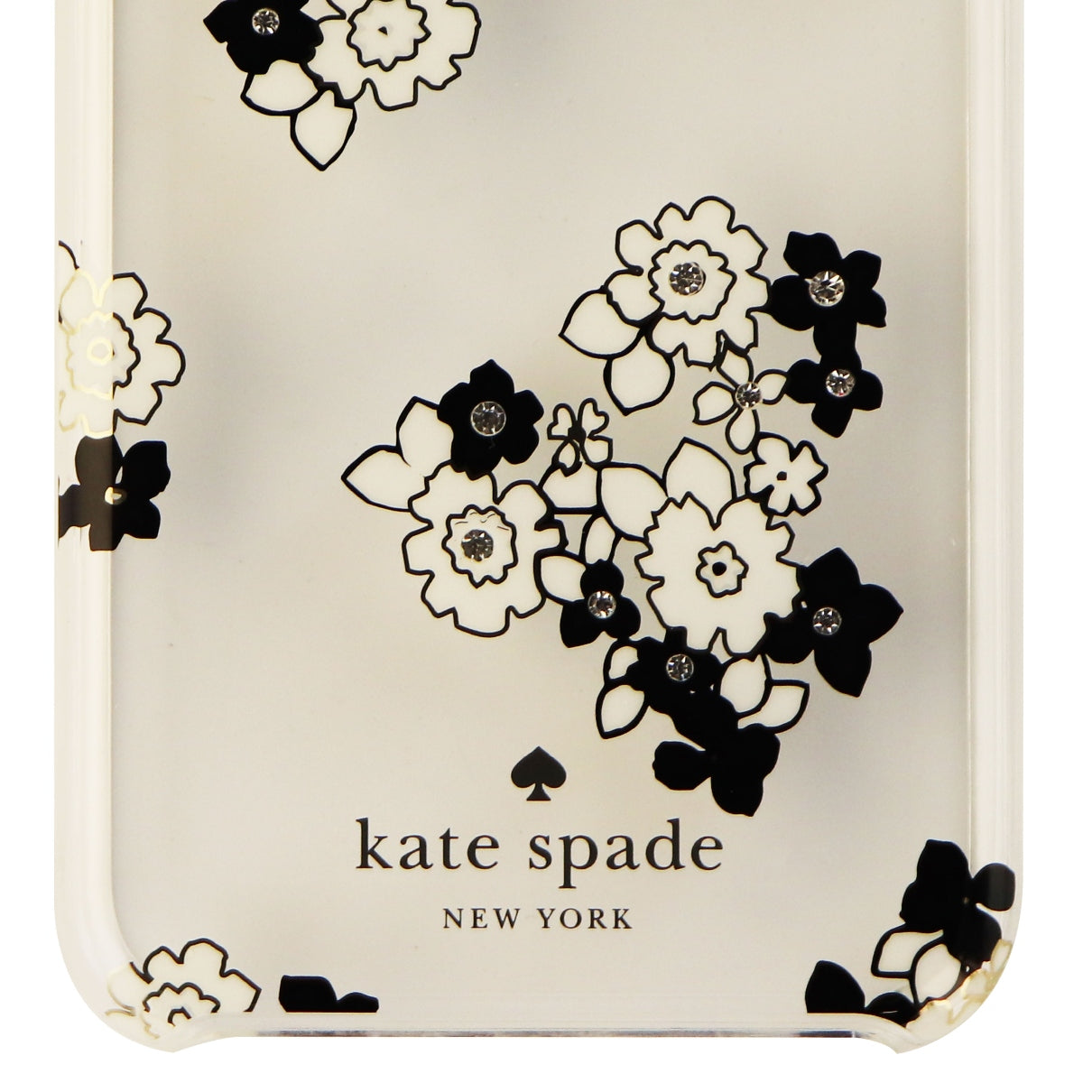 Kate Spade New York Hardshell Case for iPhone 8 and 7 - Clear/Blk White Flowers Cell Phone - Cases, Covers & Skins Kate Spade - Simple Cell Bulk Wholesale Pricing - USA Seller
