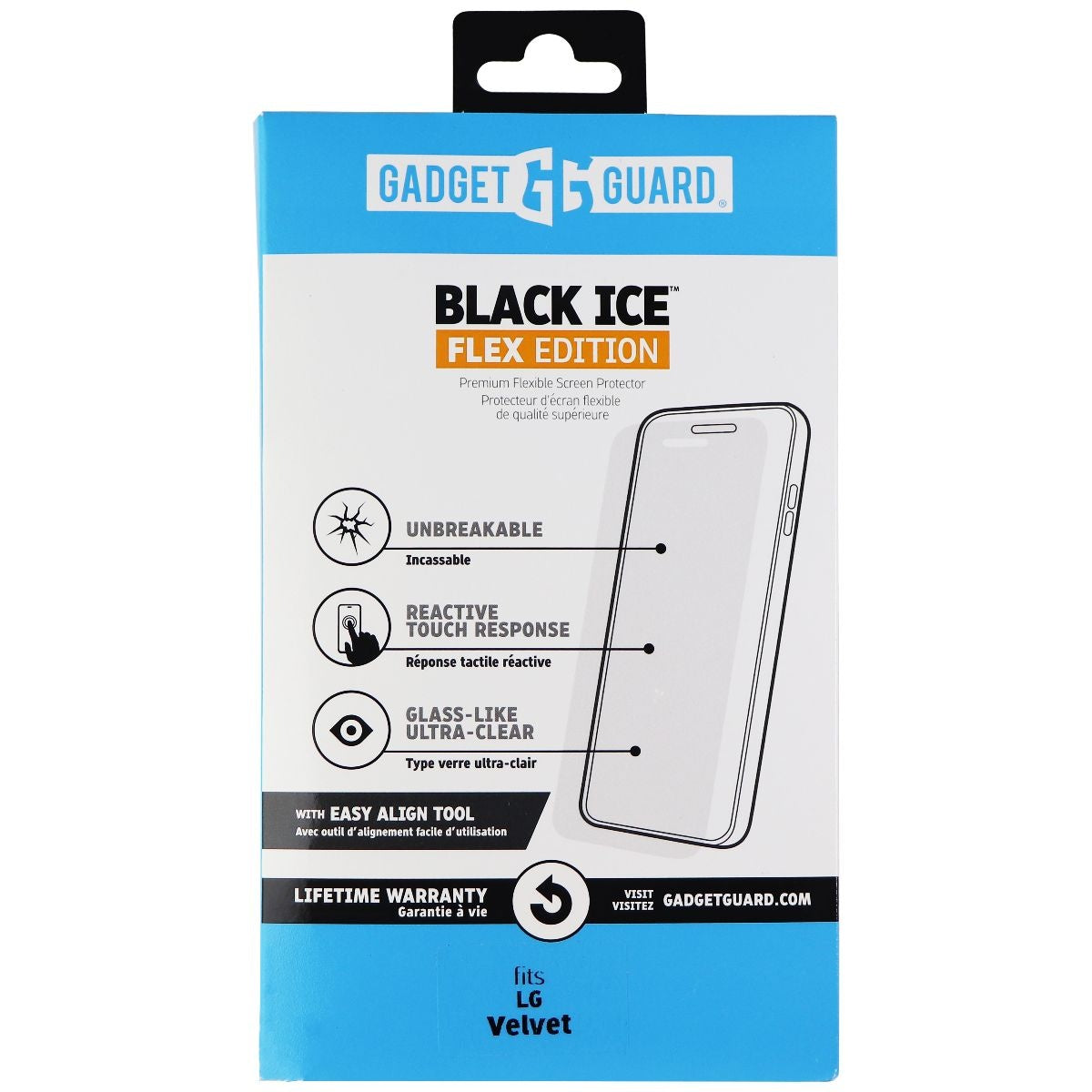 Gadget Guard Black Ice Flex Edition Flexible Screen Protector for LG Velvet Cell Phone - Screen Protectors Gadget Guard - Simple Cell Bulk Wholesale Pricing - USA Seller