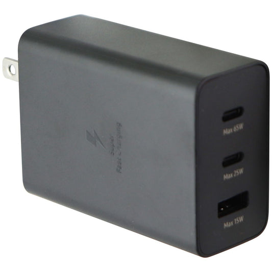 Samsung 65W Power Adapter Trio with 2x USB-C and USB-A Port - Black (EP-T6530) Cell Phone - Chargers & Cradles Samsung - Simple Cell Bulk Wholesale Pricing - USA Seller