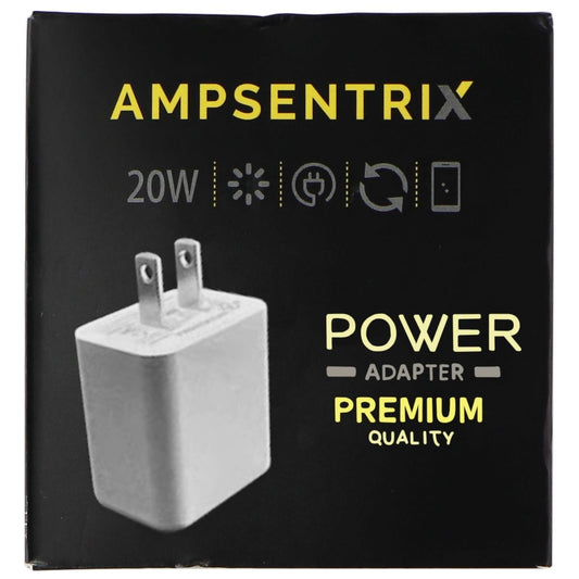 AmpSentrix (20-Watt) USB-C Wall Adapter/Charger - White (AMP-CA2001) Cell Phone - Chargers & Cradles AmpSentrix    - Simple Cell Bulk Wholesale Pricing - USA Seller