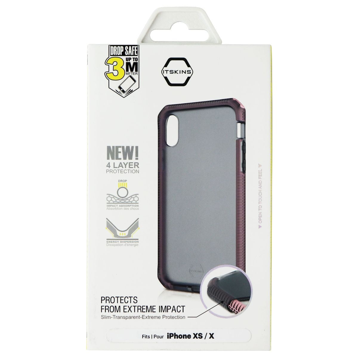 ITSKINS Supreme Frost Case for Apple iPhone Xs/X - Baby Pink and Black Cell Phone - Cases, Covers & Skins ITSKINS    - Simple Cell Bulk Wholesale Pricing - USA Seller