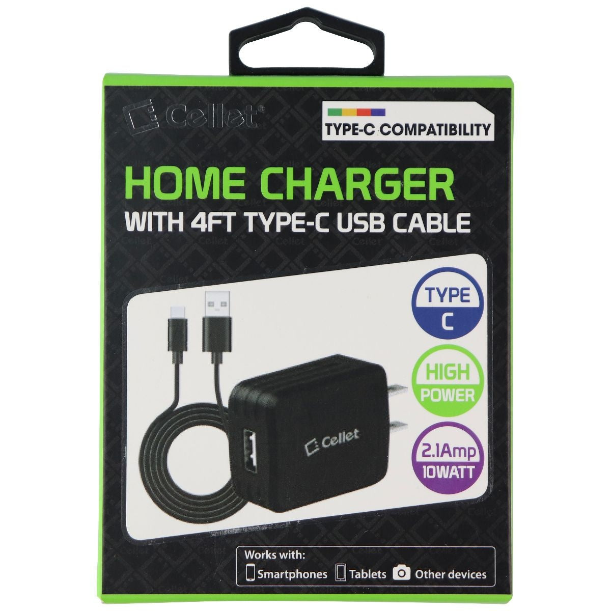 Cellet Home Charger + USB-C Cable (4FT) - White Cell Phone - Chargers & Cradles Cellet - Simple Cell Bulk Wholesale Pricing - USA Seller