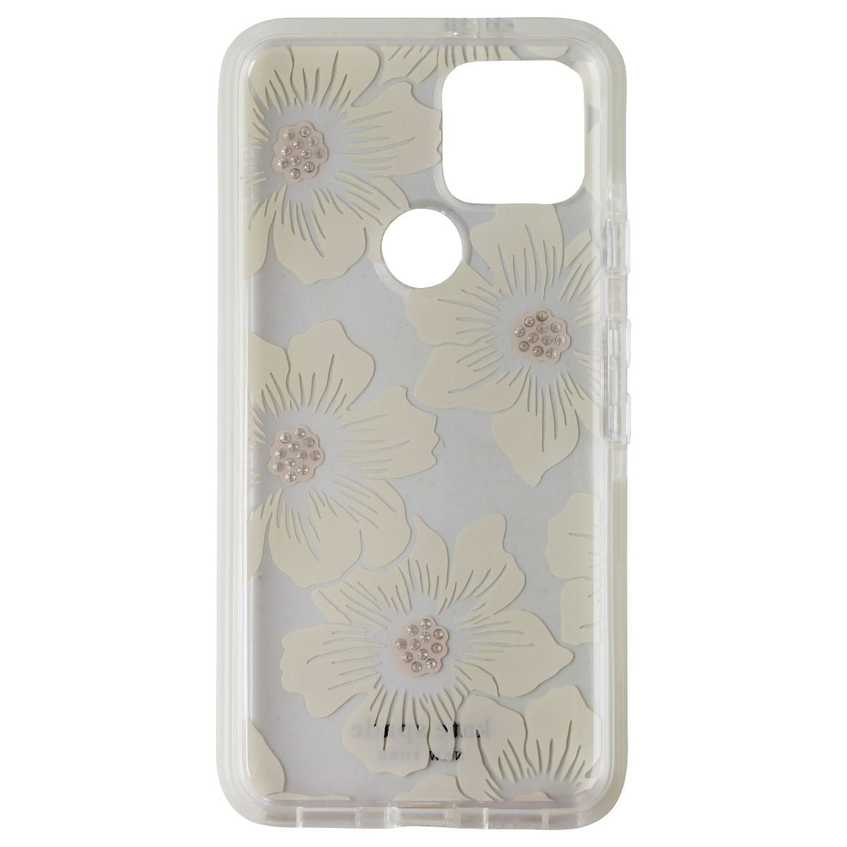 Kate Spade Defensive Hardshell Case for Google Pixel 5 - Hollyhock Floral Clear Cell Phone - Cases, Covers & Skins Kate Spade    - Simple Cell Bulk Wholesale Pricing - USA Seller