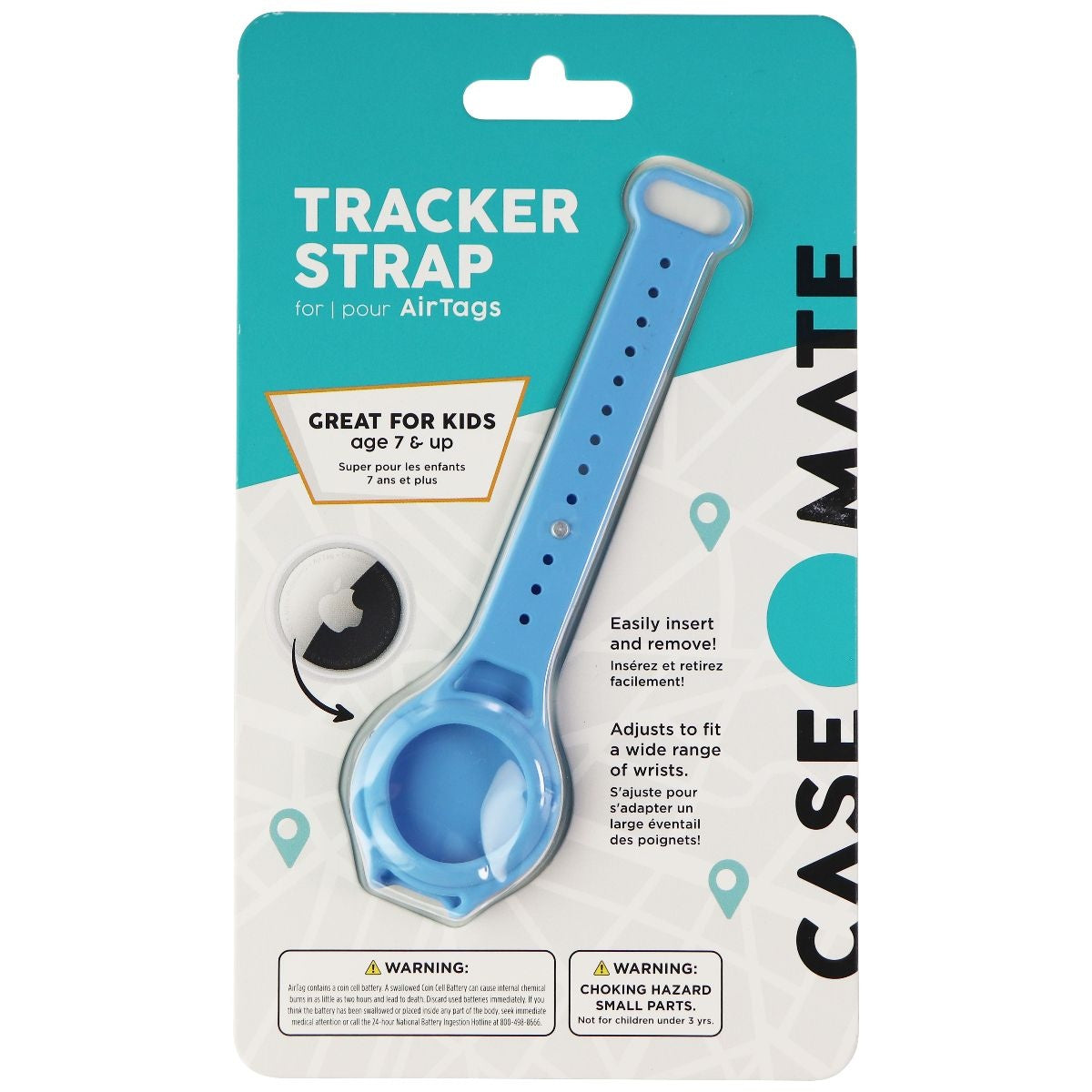 Case-Mate Tracker Strap Wristband Case for Apple AirTag - Blue GPS Accessories & Tracking - Tracking Devices Case-Mate    - Simple Cell Bulk Wholesale Pricing - USA Seller