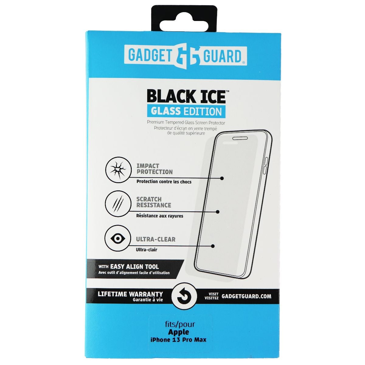 Gadget Guard Black Ice Glass Edition for Apple iPhone 13 Pro Max Cell Phone - Screen Protectors Gadget Guard - Simple Cell Bulk Wholesale Pricing - USA Seller