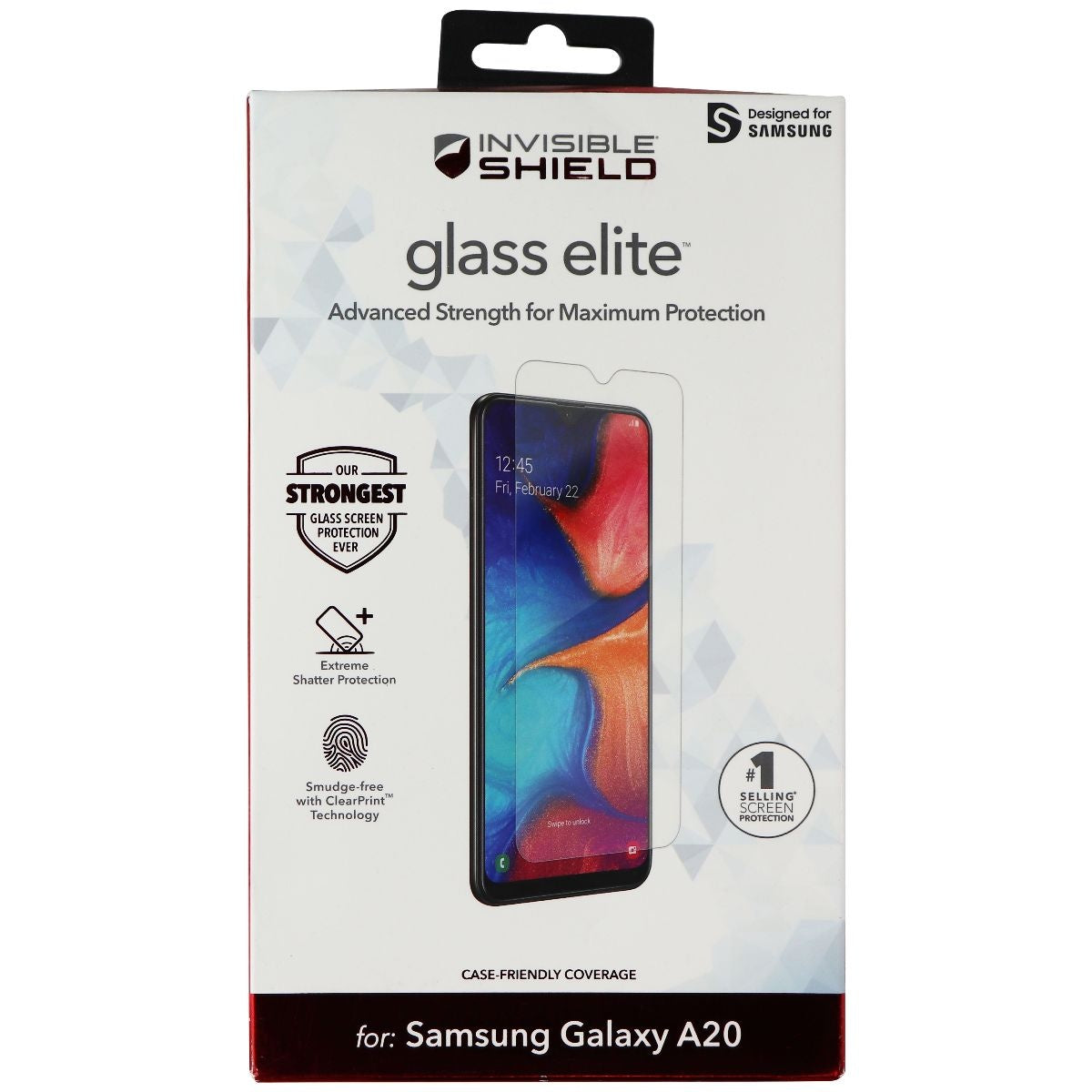 ZAGG InvisibleShield Glass Elite Screen Protector for Samsung Galaxy A20 - Clear Cell Phone - Screen Protectors Zagg    - Simple Cell Bulk Wholesale Pricing - USA Seller