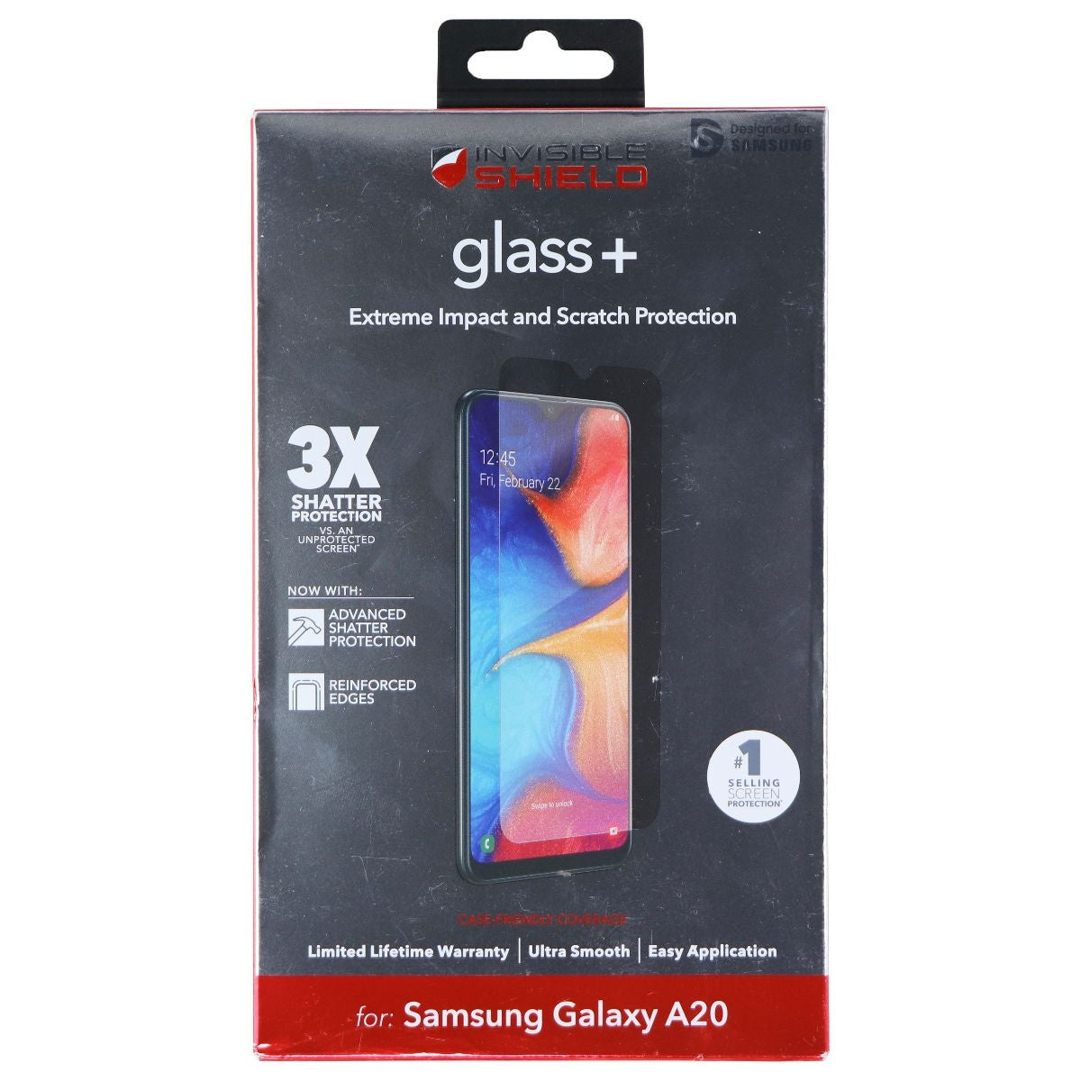 ZAGG (Glass+) Tempered Glass for Samsung Galaxy A20 - Clear Cell Phone - Screen Protectors Zagg - Simple Cell Bulk Wholesale Pricing - USA Seller