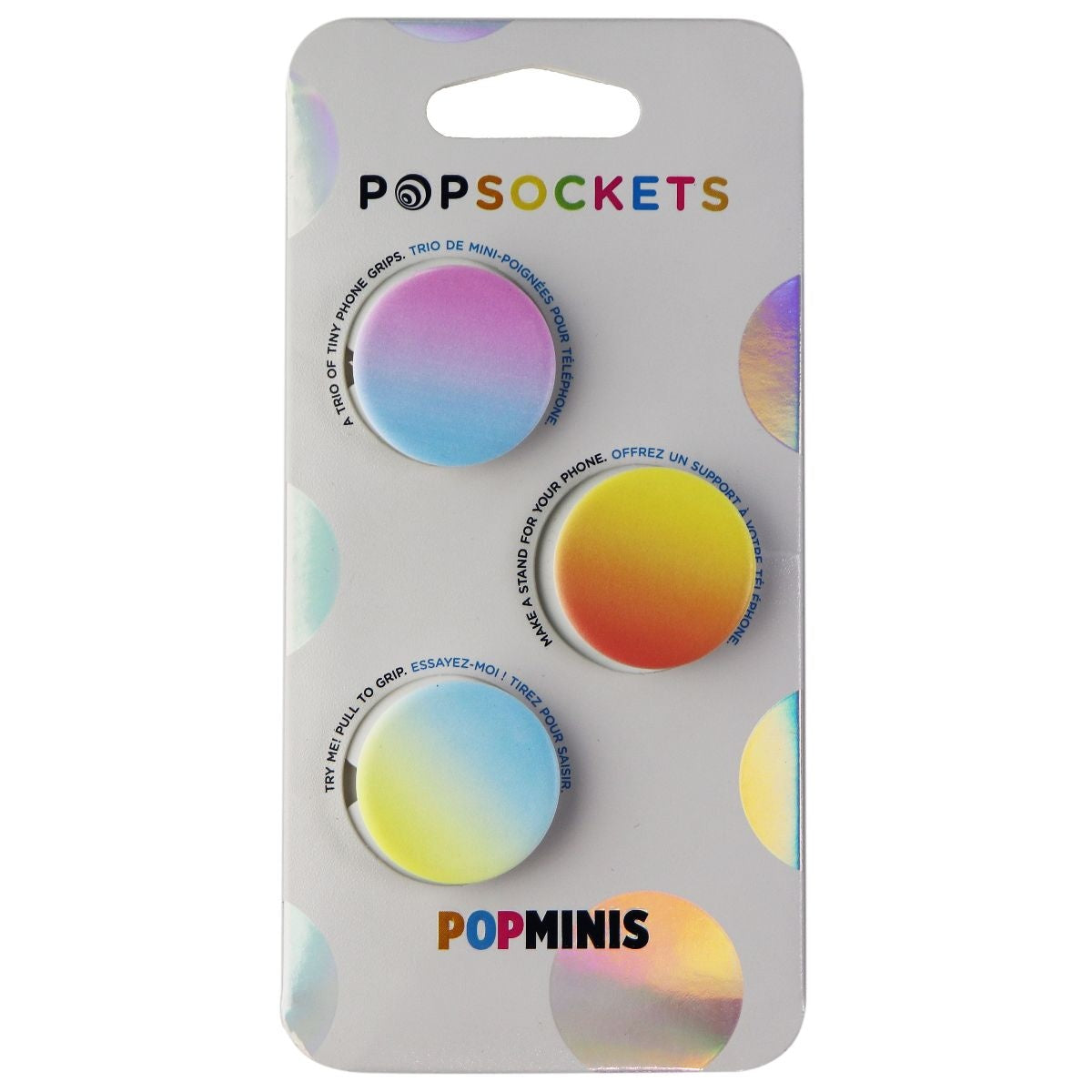 PopSockets PopMinis: Mini Grips for Phones & Tablets (3 Pack) - Misty Rainbow Cell Phone - Mounts & Holders PopSockets    - Simple Cell Bulk Wholesale Pricing - USA Seller