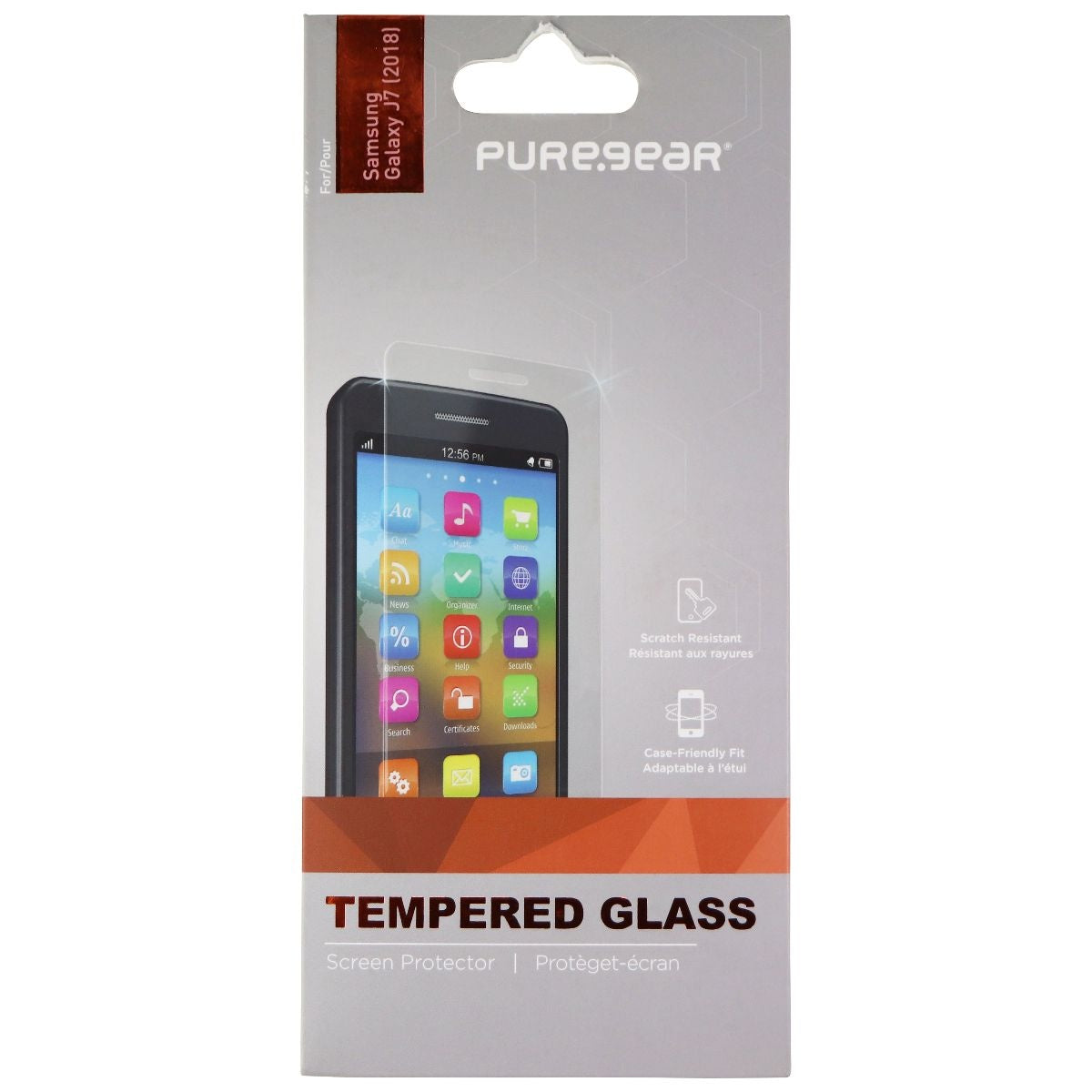 PureGear Tempered Glass Screen Protector for Samsung Galaxy J7 (2018) - Clear Cell Phone - Screen Protectors PureGear    - Simple Cell Bulk Wholesale Pricing - USA Seller