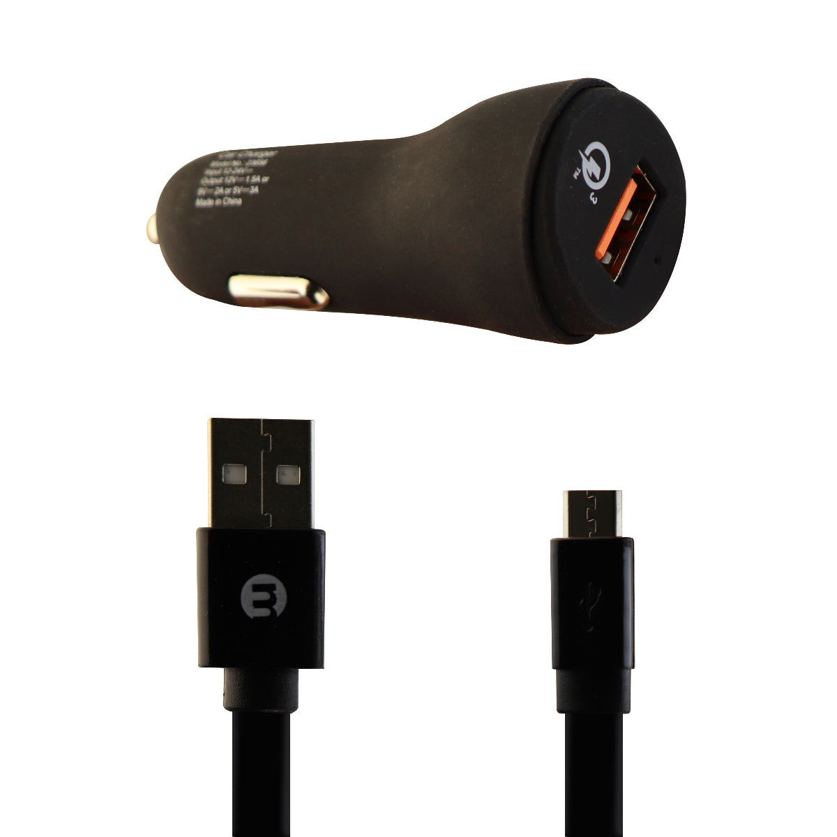 mWorks mPower Car Charger With Micro USB Cable Sync Cable Pack - Black Cell Phone - Chargers & Cradles mWorks! - Simple Cell Bulk Wholesale Pricing - USA Seller