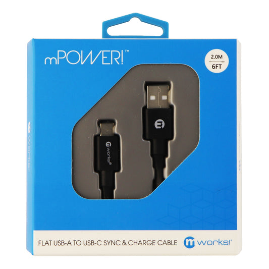 mWorks! ( 21165 ) 6Ft Sync and Charge Cable for USB-C Devices - Black Cell Phone - Cables & Adapters mWorks! - Simple Cell Bulk Wholesale Pricing - USA Seller