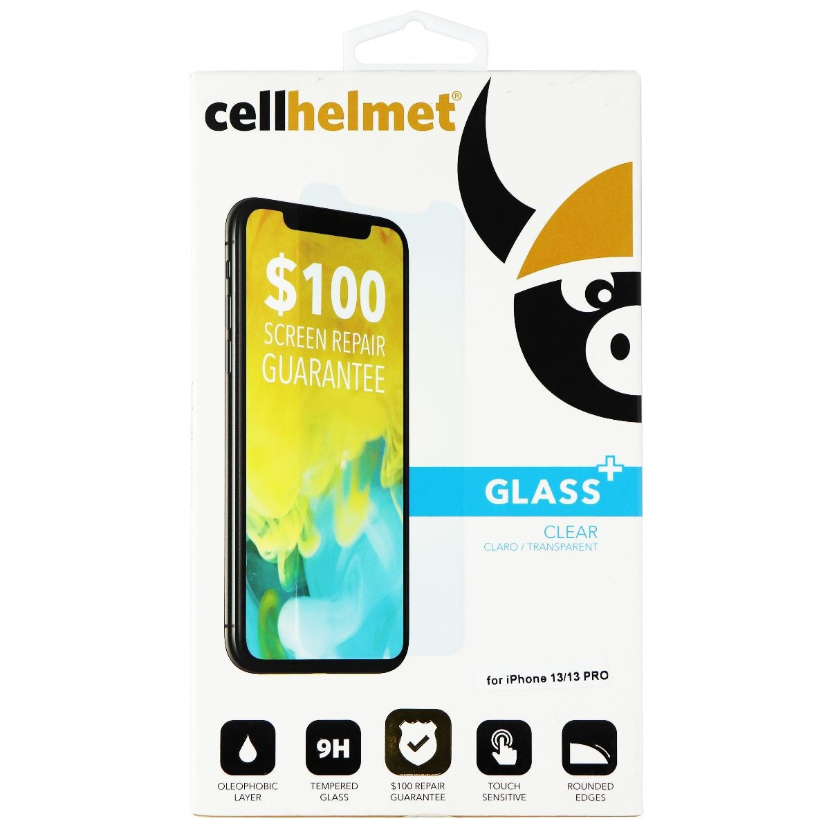 CellHelmet Glass+ Screen Protector for Apple iPhone 13/13 Pro - Clear Cell Phone - Screen Protectors CellHelmet    - Simple Cell Bulk Wholesale Pricing - USA Seller