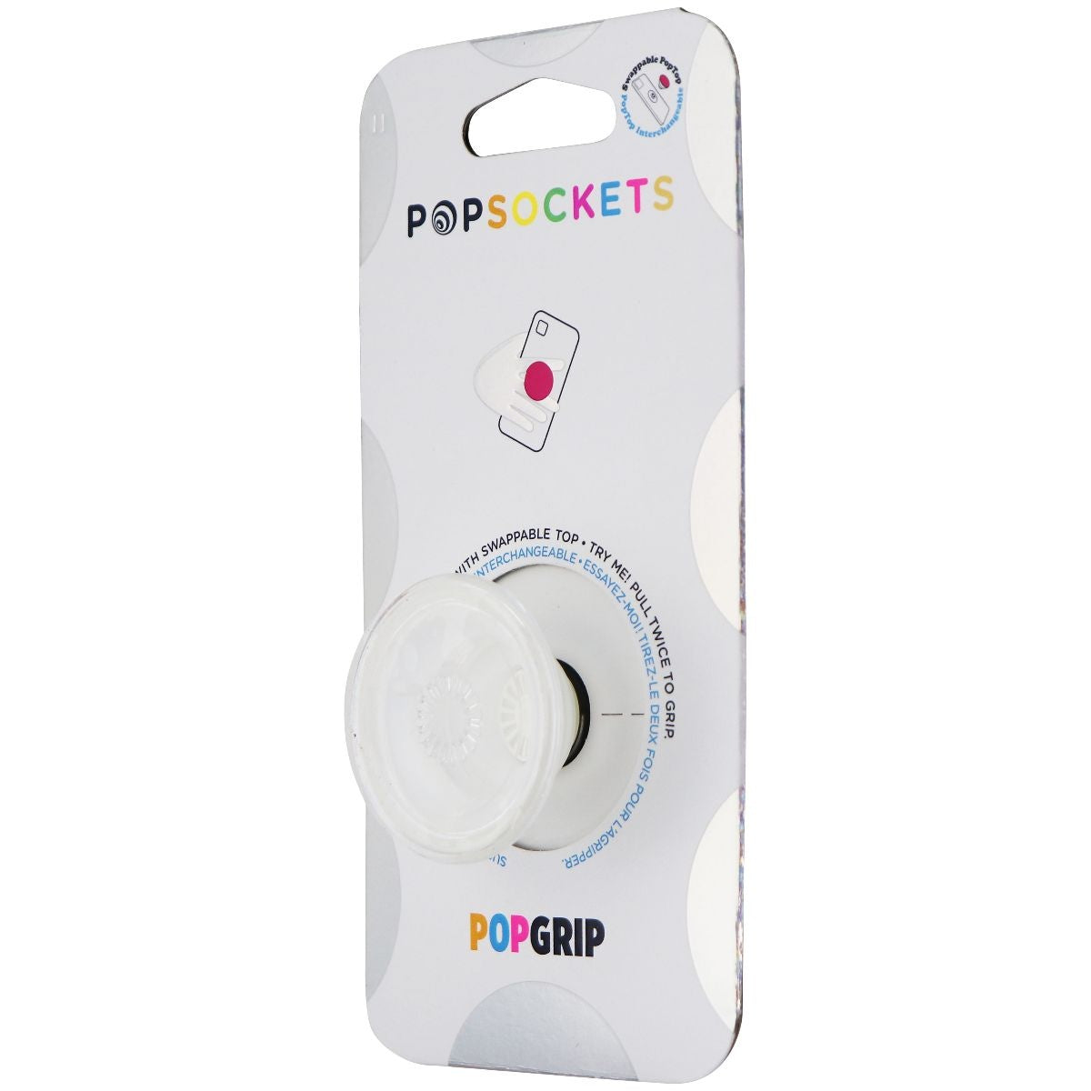 PopSockets PopGrip with Swappable Top for Phones and Tablets - Clear Cell Phone - Mounts & Holders PopSockets - Simple Cell Bulk Wholesale Pricing - USA Seller