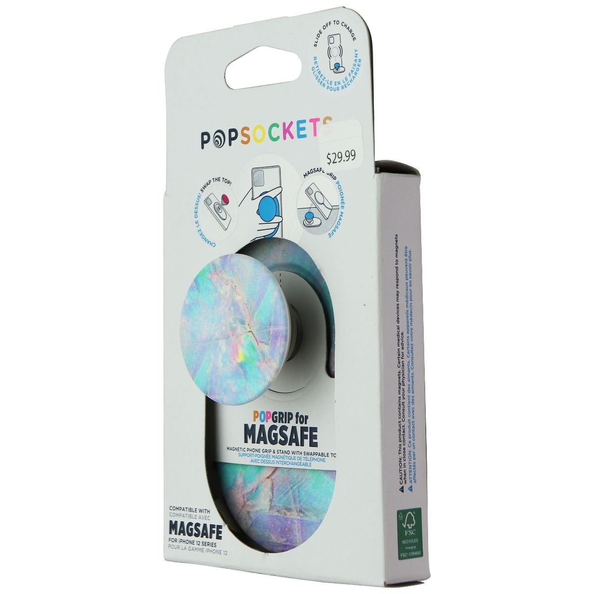 PopSockets PopGrip Series Phone Grip compatible with MagSafe Series Cases - Opal Cell Phone - Mounts & Holders PopSockets - Simple Cell Bulk Wholesale Pricing - USA Seller