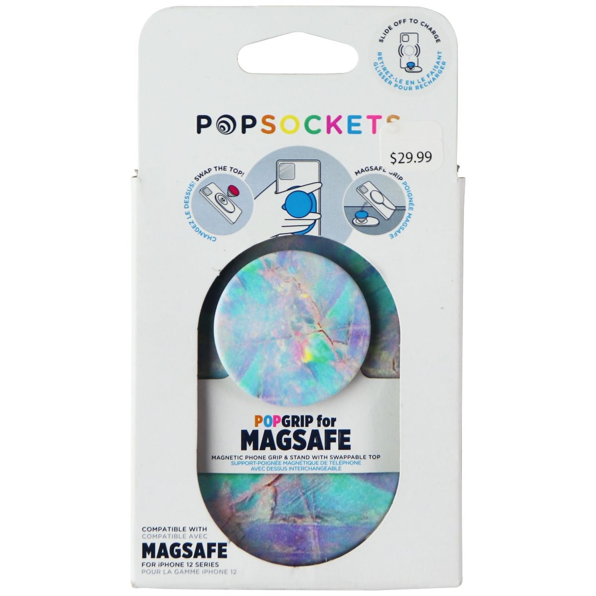 PopSockets PopGrip Series Phone Grip compatible with MagSafe Series Cases - Opal Cell Phone - Mounts & Holders PopSockets - Simple Cell Bulk Wholesale Pricing - USA Seller