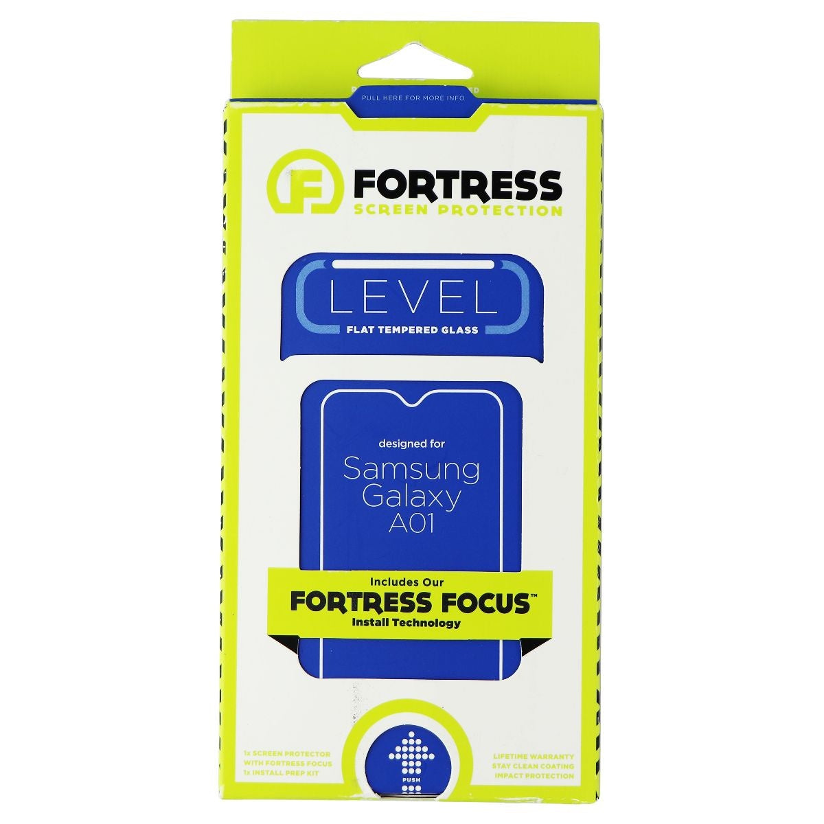 Fortress LEVEL Tempered Glass Screen Protector for Samsung Galaxy A01 - Clear Cell Phone - Screen Protectors Fortress    - Simple Cell Bulk Wholesale Pricing - USA Seller