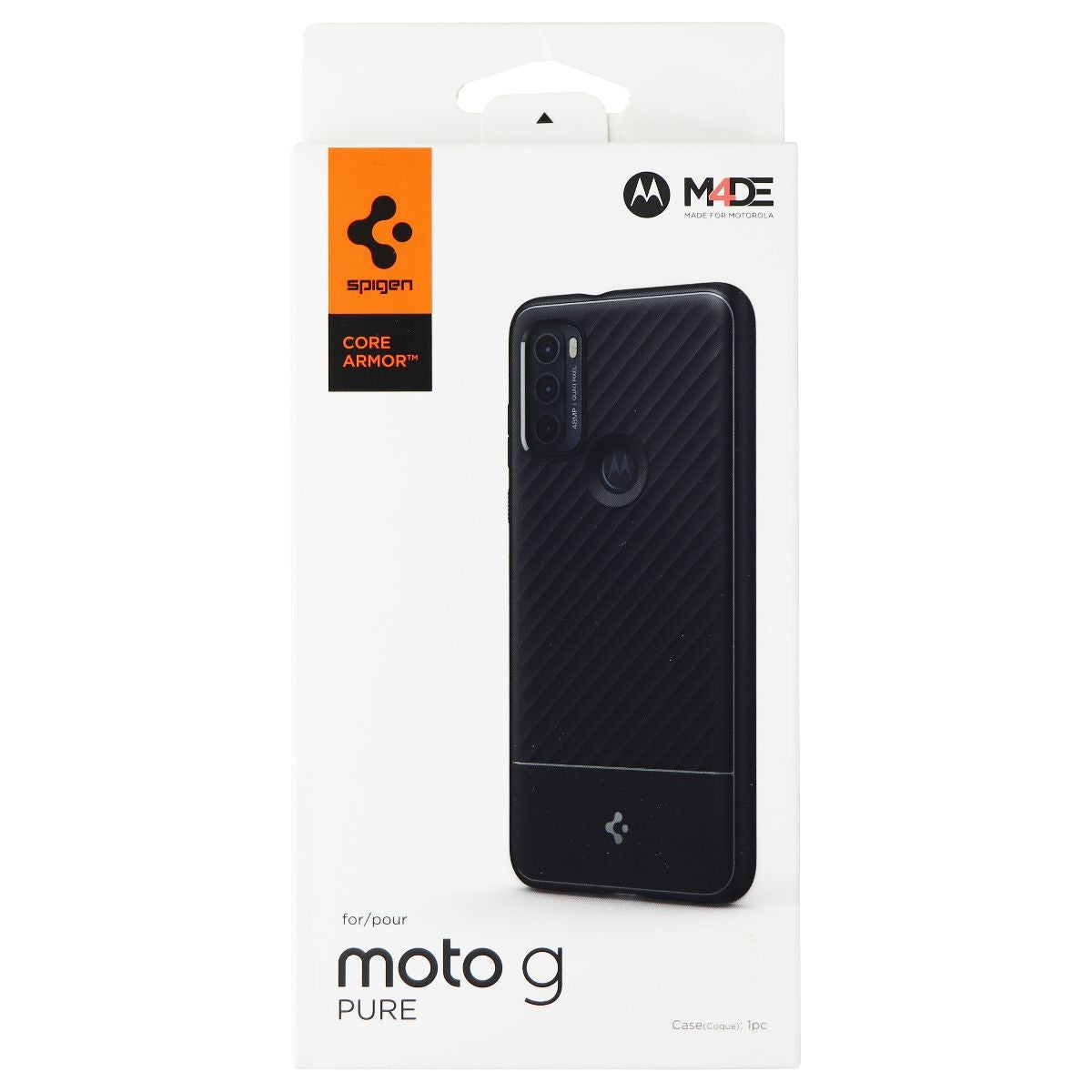 Spigen Core Armor Series Case for Motorola Moto G Pure - Black Cell Phone - Cases, Covers & Skins Spigen - Simple Cell Bulk Wholesale Pricing - USA Seller