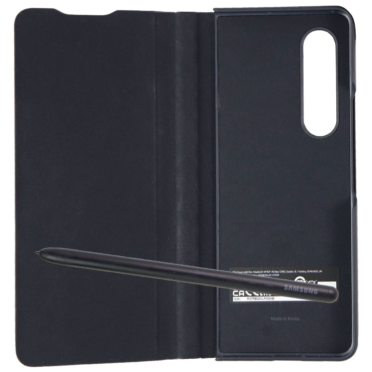 Samsung Flip Cover with Pen for Galaxy Z Fold3 5G - Black (EF-FF92PCBE) Cell Phone - Cases, Covers & Skins Samsung - Simple Cell Bulk Wholesale Pricing - USA Seller