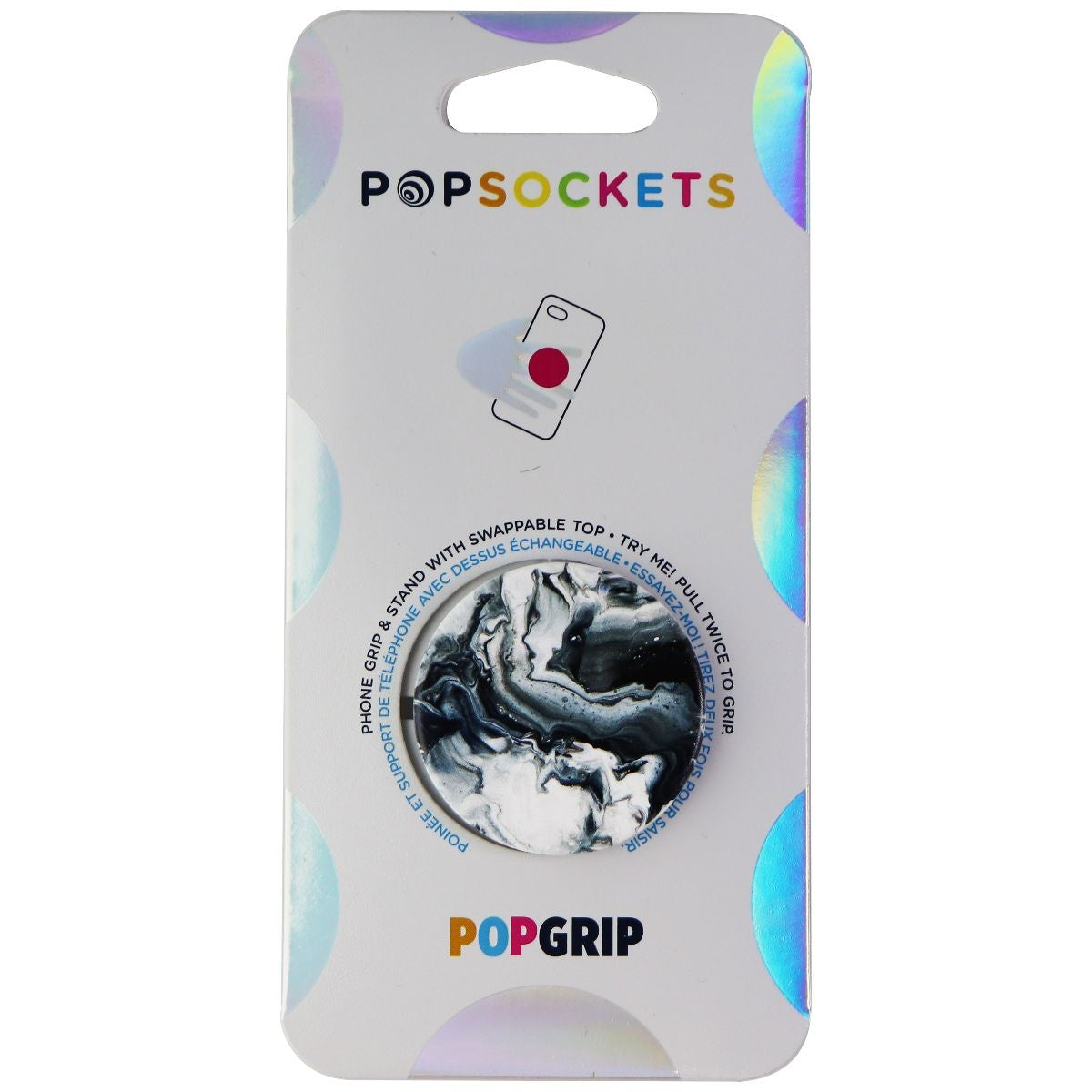 PopSockets PopGrip Expanding Stand and Grip with Swappable Top - Ghost Marble Cell Phone - Mounts & Holders PopSockets - Simple Cell Bulk Wholesale Pricing - USA Seller
