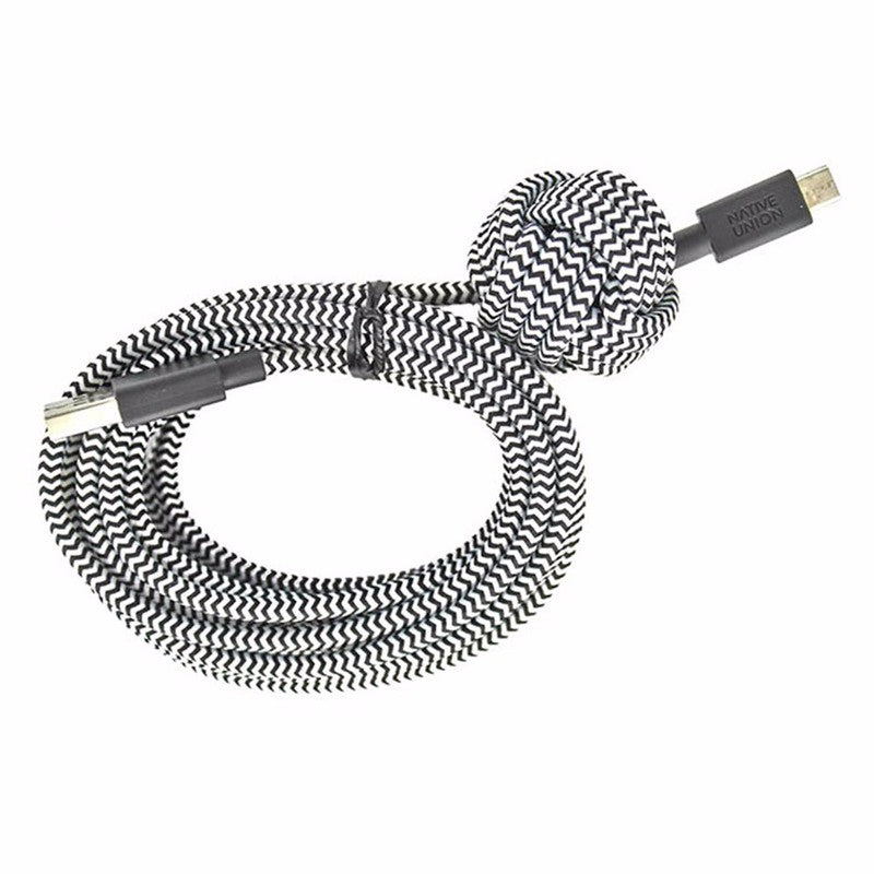 Native Union 10-Ft Micro-USB to USB Braided Cable with Anchor Knot - Black/White Cell Phone - Cables & Adapters Native Union - Simple Cell Bulk Wholesale Pricing - USA Seller