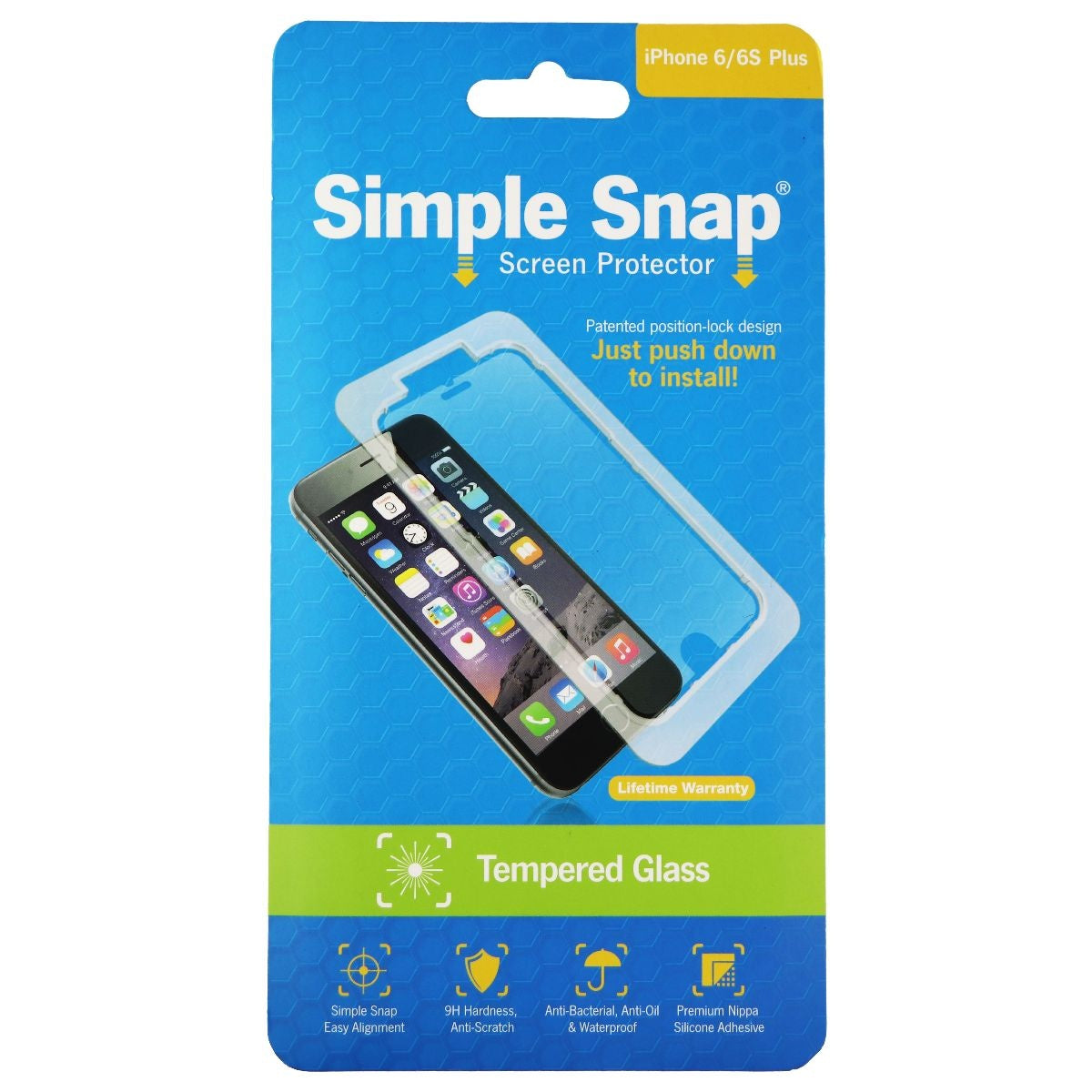 Simple Snap Tempered Glass Screen Protector for Apple iPhone 6 Plus/6s Plus Cell Phone - Screen Protectors Simple Snap - Simple Cell Bulk Wholesale Pricing - USA Seller