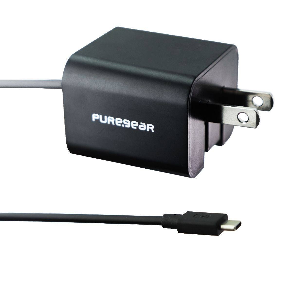 PureGear (5V/3A) 5-Ft USB-C Wired Wall Charger Travel Adapter - Black (08330PG) Cell Phone - Chargers & Cradles PureGear - Simple Cell Bulk Wholesale Pricing - USA Seller