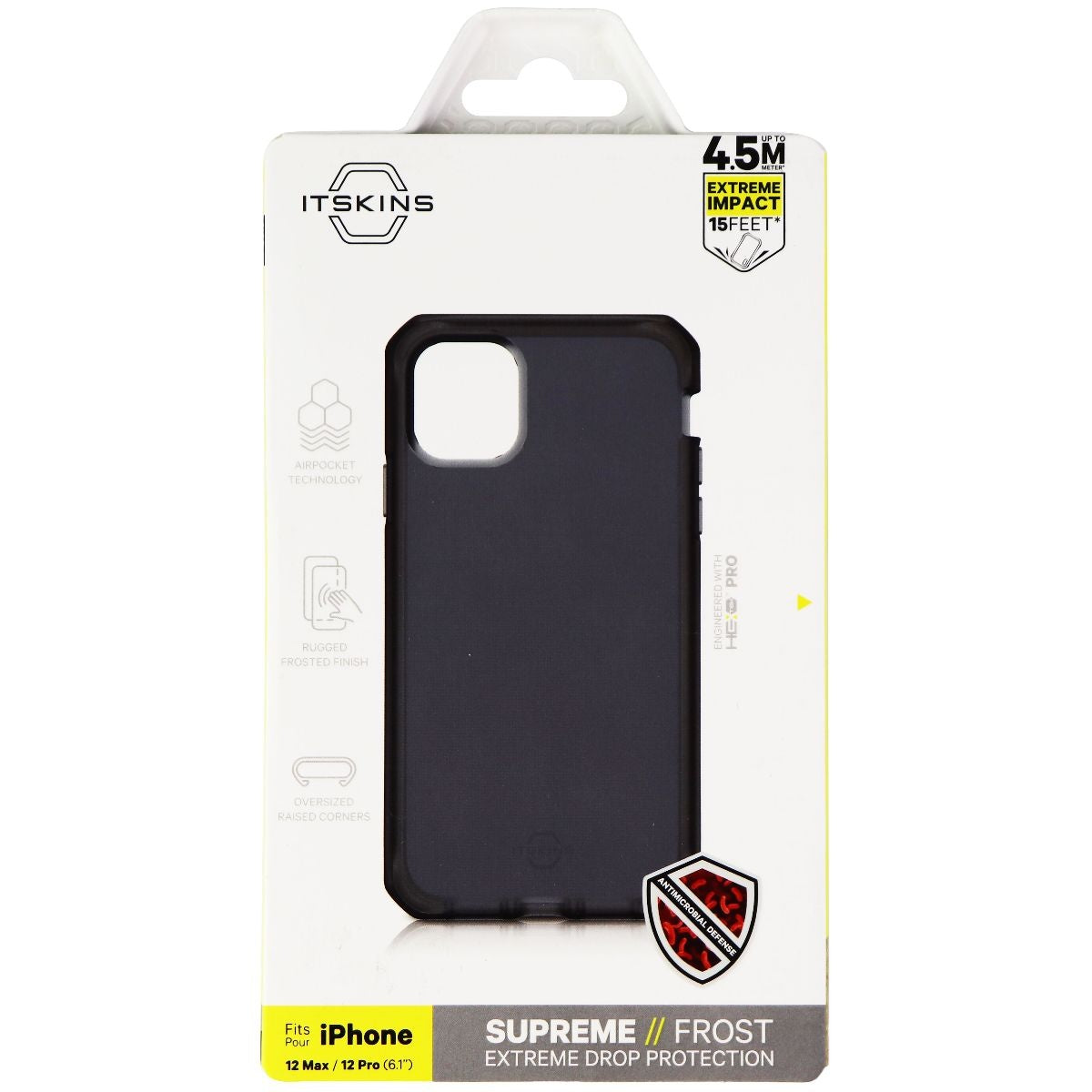ITSKINS Supreme Frost Series Case for Apple iPhone 12/12 Pro - Gray/Black Cell Phone - Cases, Covers & Skins ITSKINS    - Simple Cell Bulk Wholesale Pricing - USA Seller
