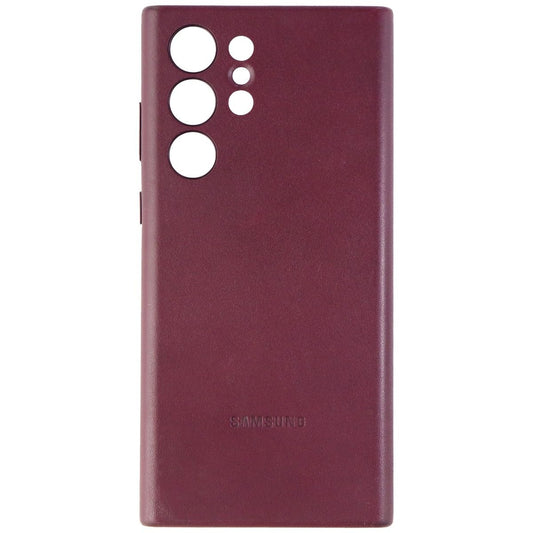 Samsung Leather Cover Phone Case for Galaxy S22 Ultra - Brown