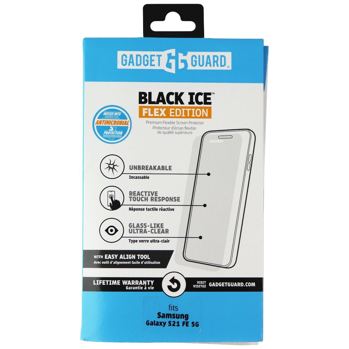 Gadget Guard Black Ice Flex Edition Screen Protector for Samsung Galaxy S21 FE5G Cell Phone - Screen Protectors Gadget Guard - Simple Cell Bulk Wholesale Pricing - USA Seller